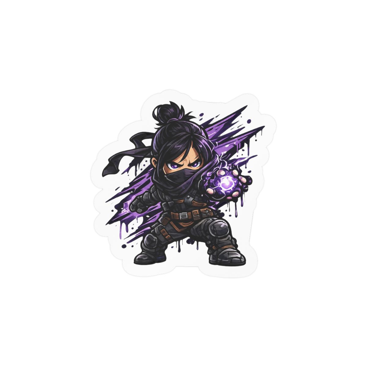 Cute Wraith Chibi Sticker | Adorable Vinyl Decal - alternate angle 1, merchandise