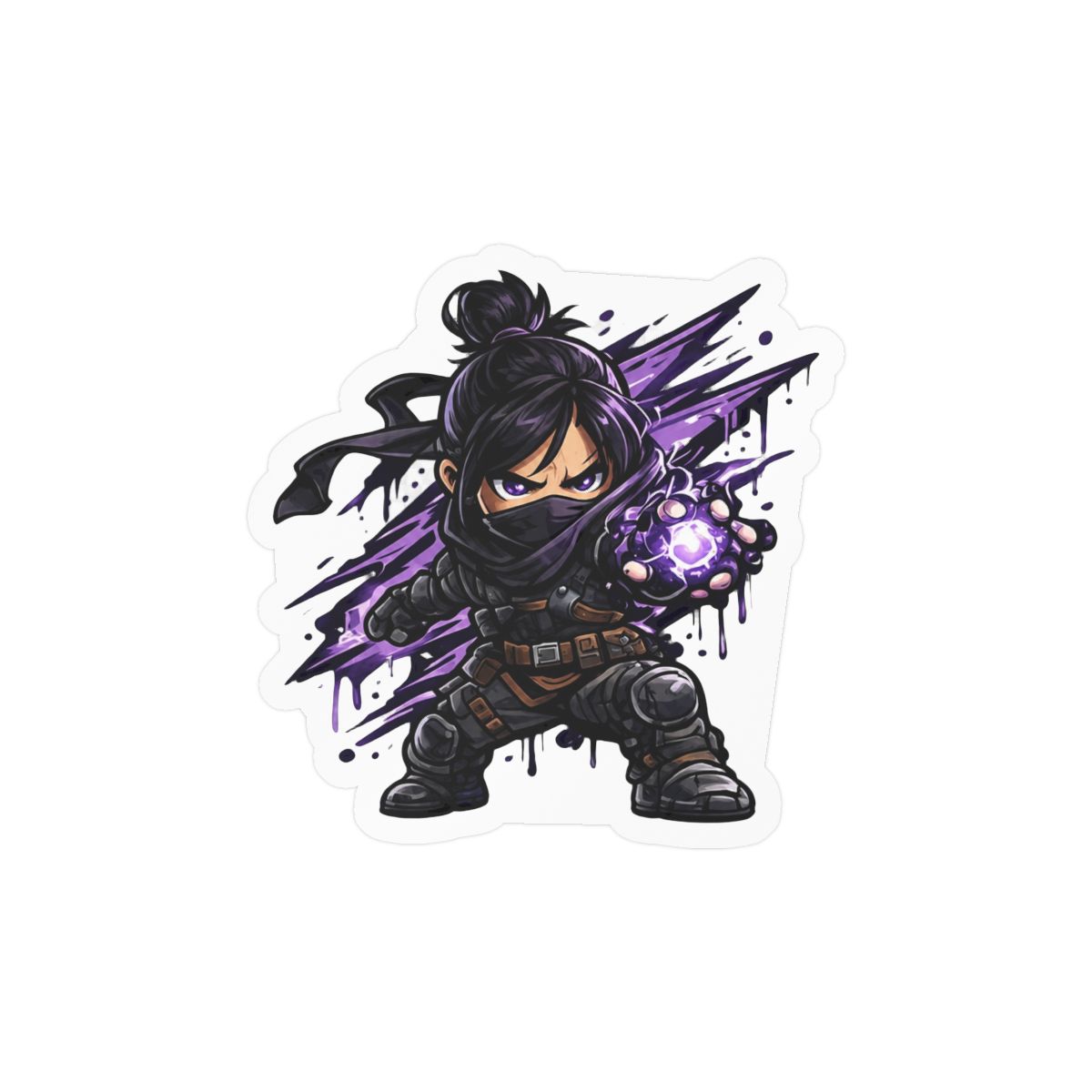 Cute Wraith Chibi Sticker | Adorable Vinyl Decal - alternate angle 2, merchandise