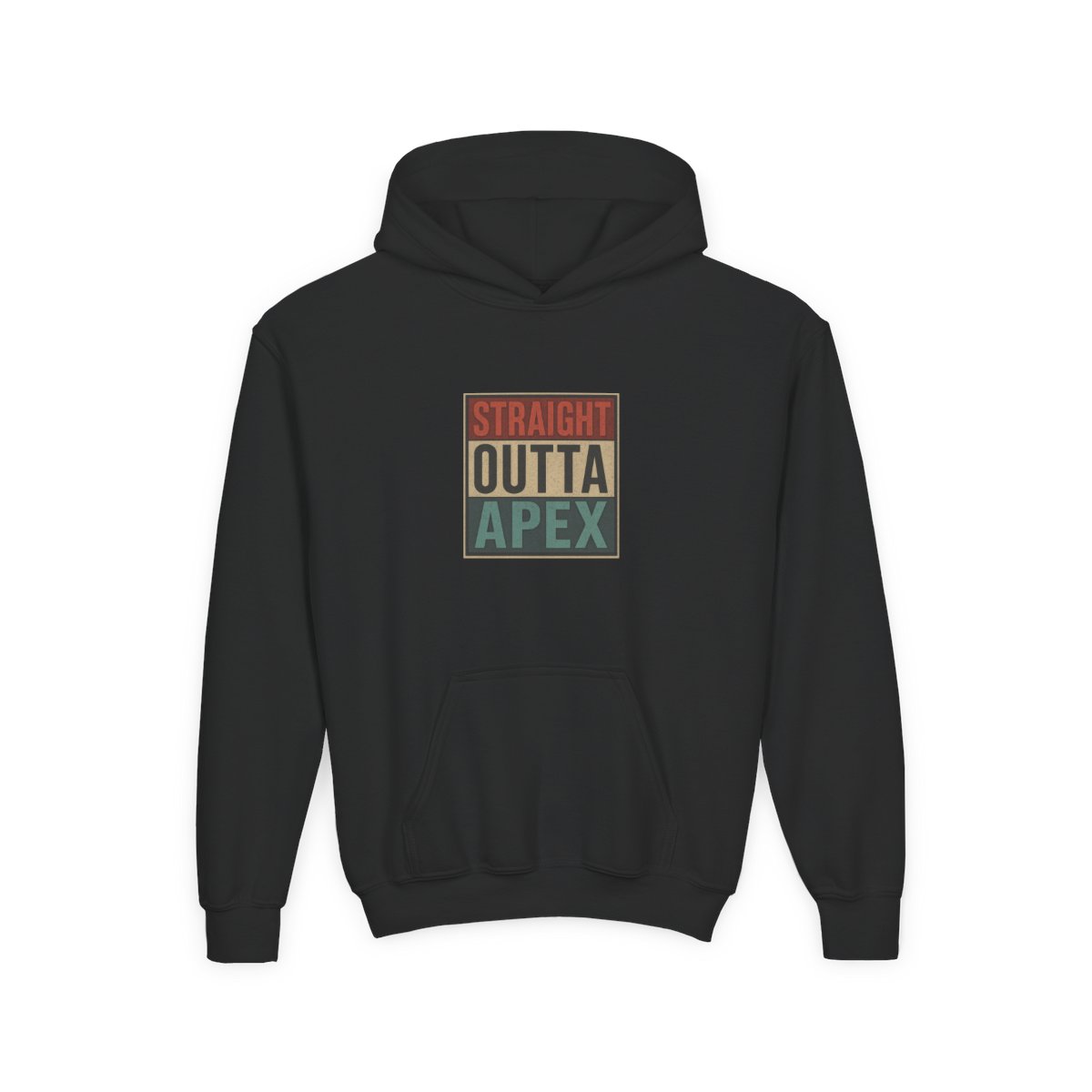 Retro Straight Outta Apex Pullover Kids Hoodie - alternate angle 2, merchandise